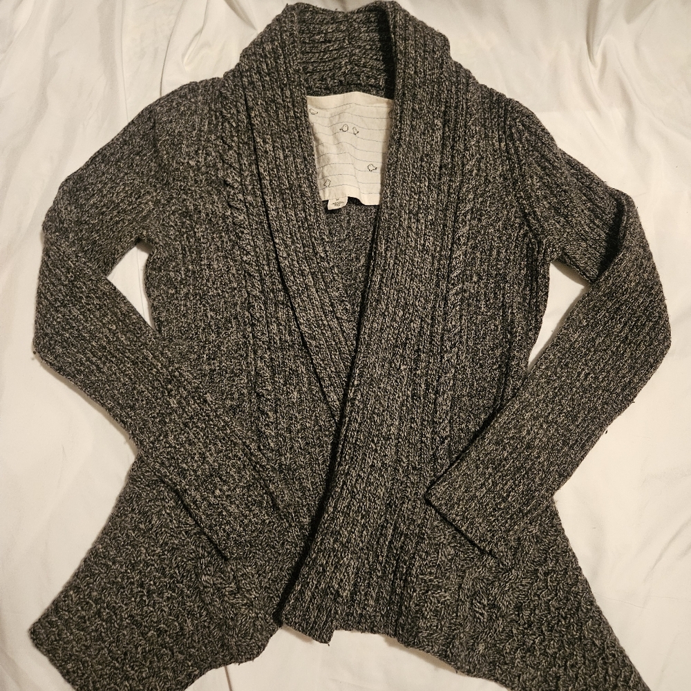 Cozy Bird on a Wire Gray Sweater